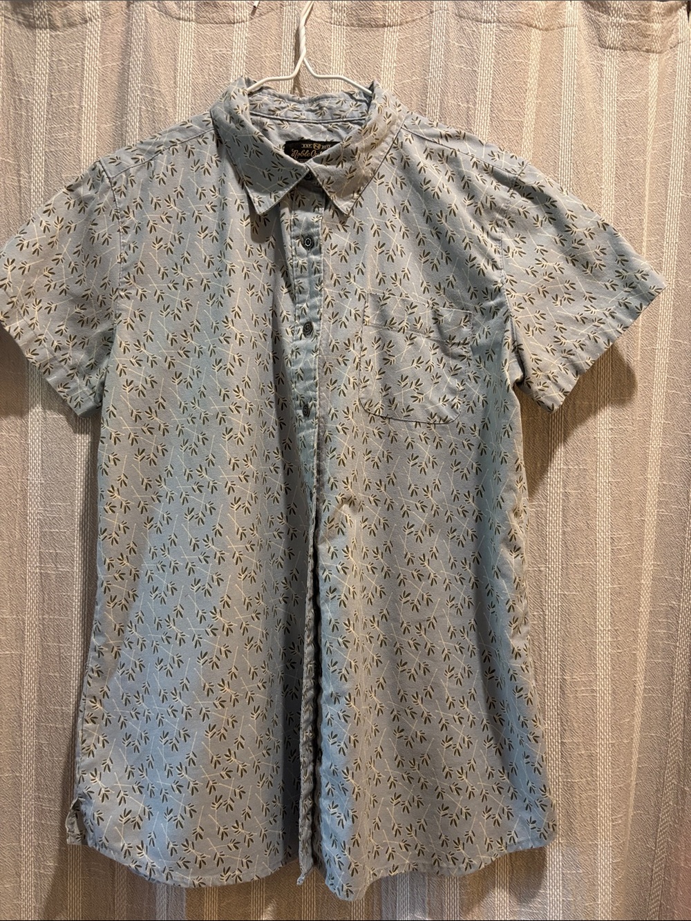 Noble Outfitters Light Blue Printed Button-Up Shirt.